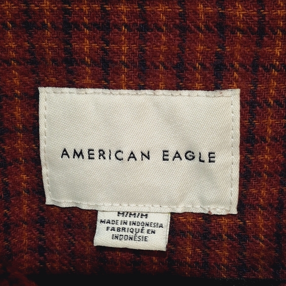 American Eagle maroon crop flannel size M - Picture 4 of 8